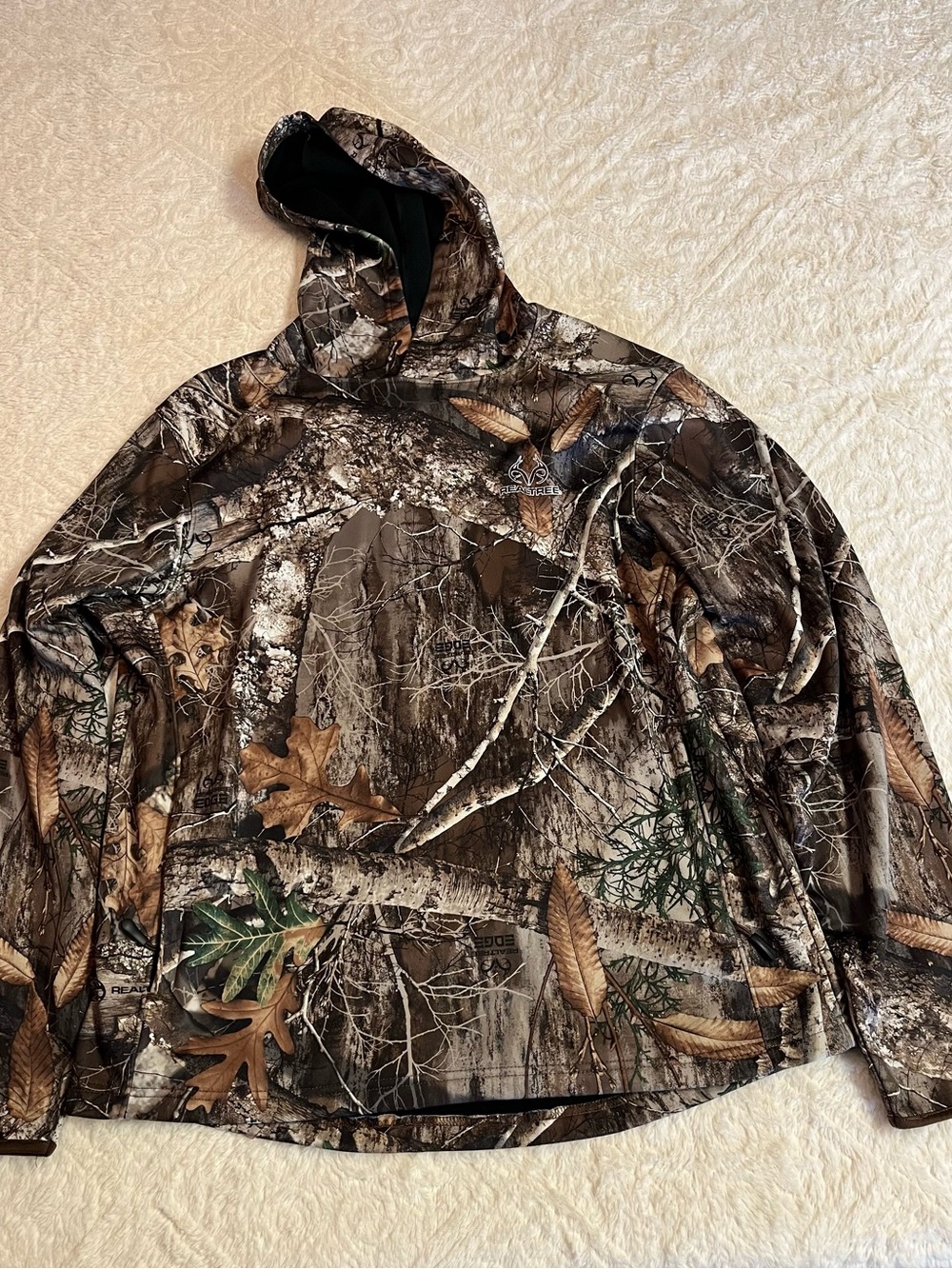 Realtree Mossy Oak Patterned Pullover Hoodie - Brown & Green Camo